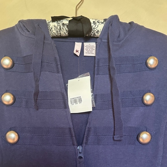 Nordstrom Stella Starr Women's Navy Blue Button-Accent Jacket NWT - Picture 4 of 5